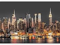 Vista 1 de artgeist Mural de pared premium de la ciudad de Nueva York, 118 x 83 pulgadas, papel tapiz no tejido, decoración de pared de vellón, impresión