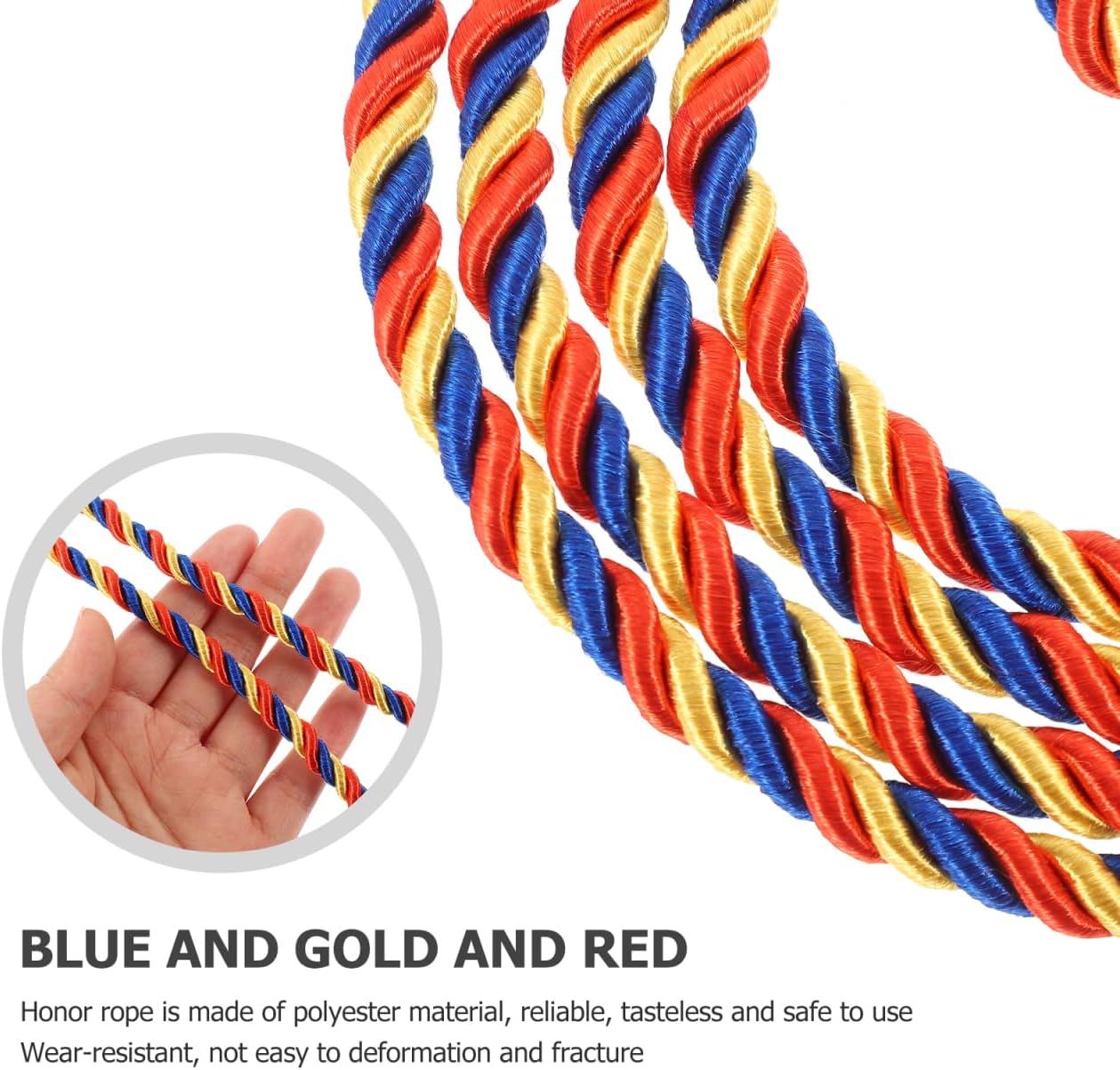 PRETYZOOM 4pcs 2025 Graduation Honor Cords with Tassels, Red Blue Polyester Rope for Graduation Ceremony, Party Decorations, and Photography Props