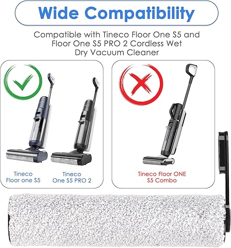 Miniatura 2 de Rodillos de cepillo de repuesto compatibles con Tineco Floor One S5Floor One S5 Pro 2, aspiradora inalámbrica en seco y húmedo, kit de accesorios de