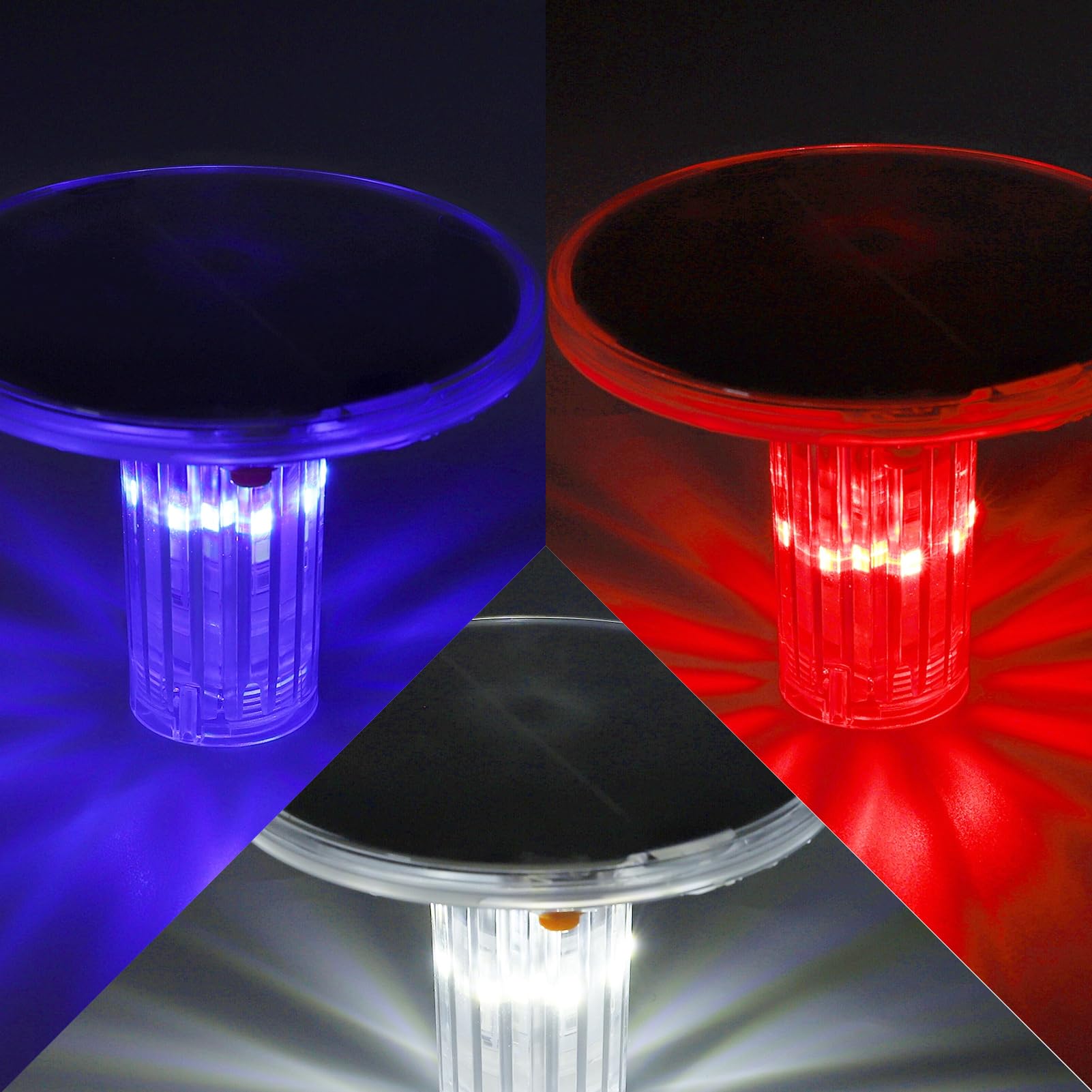 Luce di Avvertimento Stroboscopica Solare, Lampada LED Lampeggiante di Sicurezza Solare, Luce Intelligente Rossa Bianca Blu, per la Navigazione in Barca con Segnaletica di