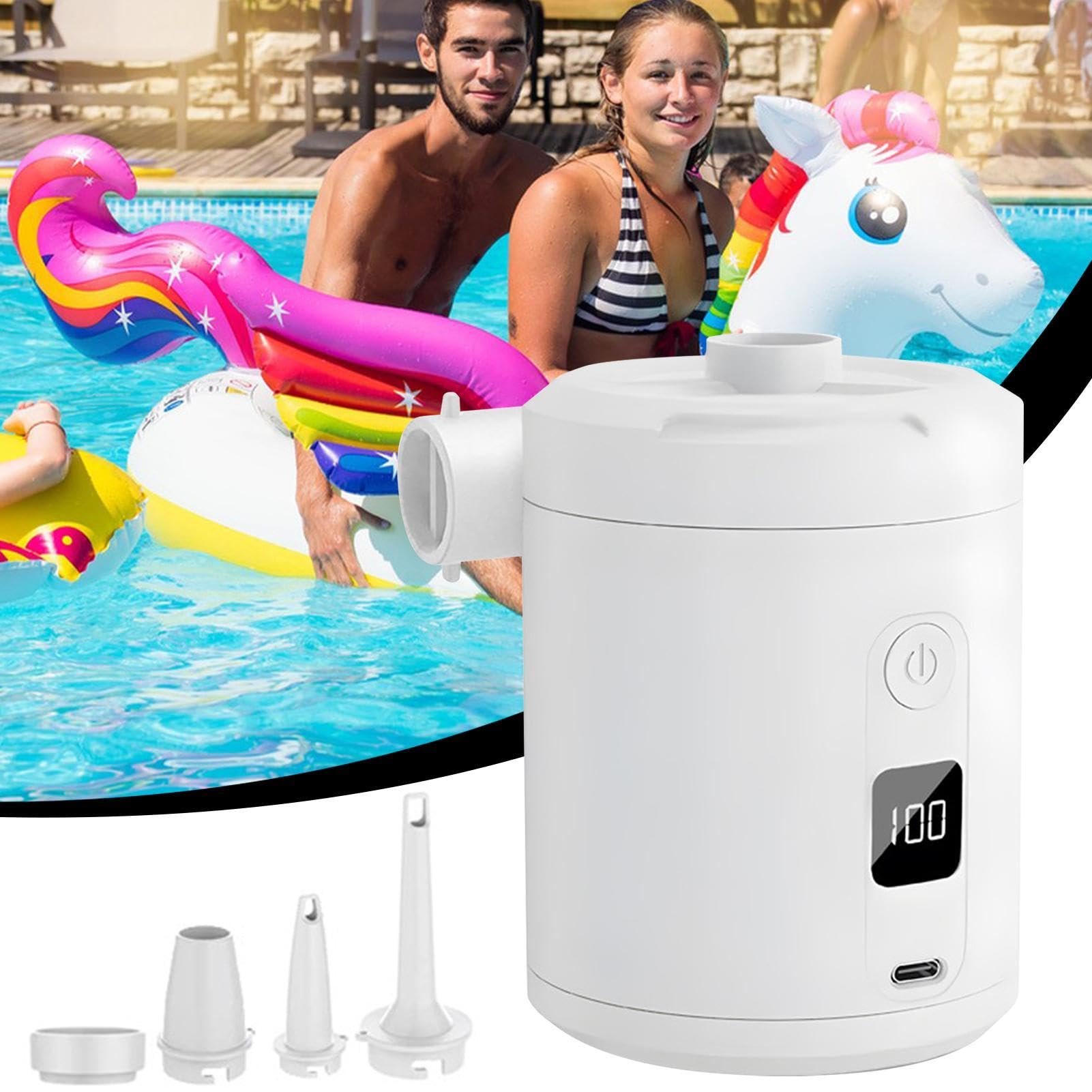 Pompa ad aria portatile dispositivo ricaricabile per gonfiare e sgonfiare | Pompa senza fili da materasso per campeggio all'aperto, piscina, materassini, ad aria, viaggi, vacanze, giocattoli