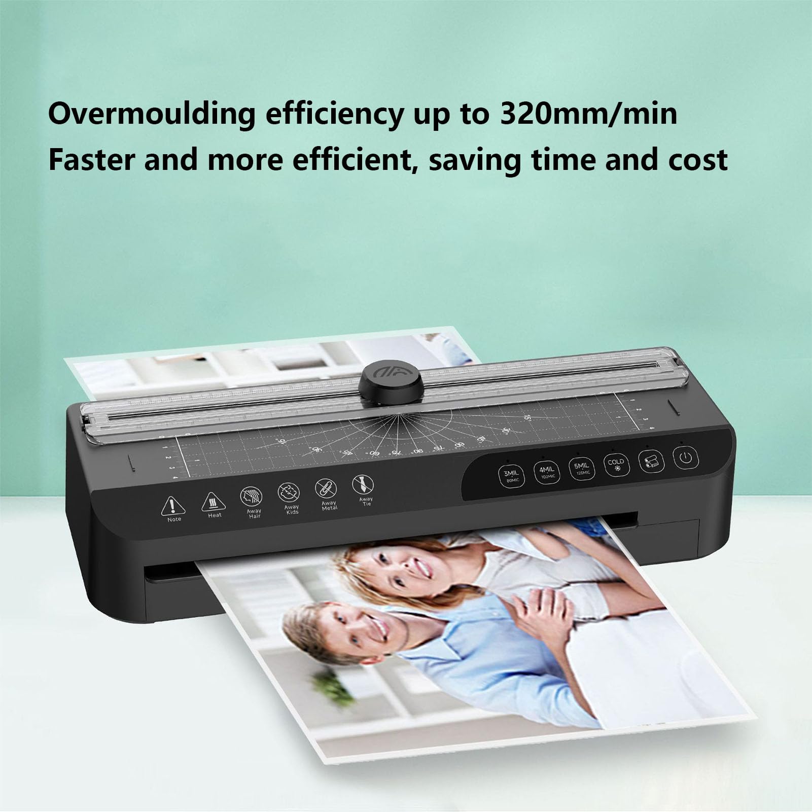 Laminator do zdjęć, Maszyna do Laminowania A4 na Gorąco i na Zimno z funkcją Szybkiego Nagrzewania, Laminowanie z dużą prędkością 320 Mm/Min Kompaktowy Laminator z gilotyną do