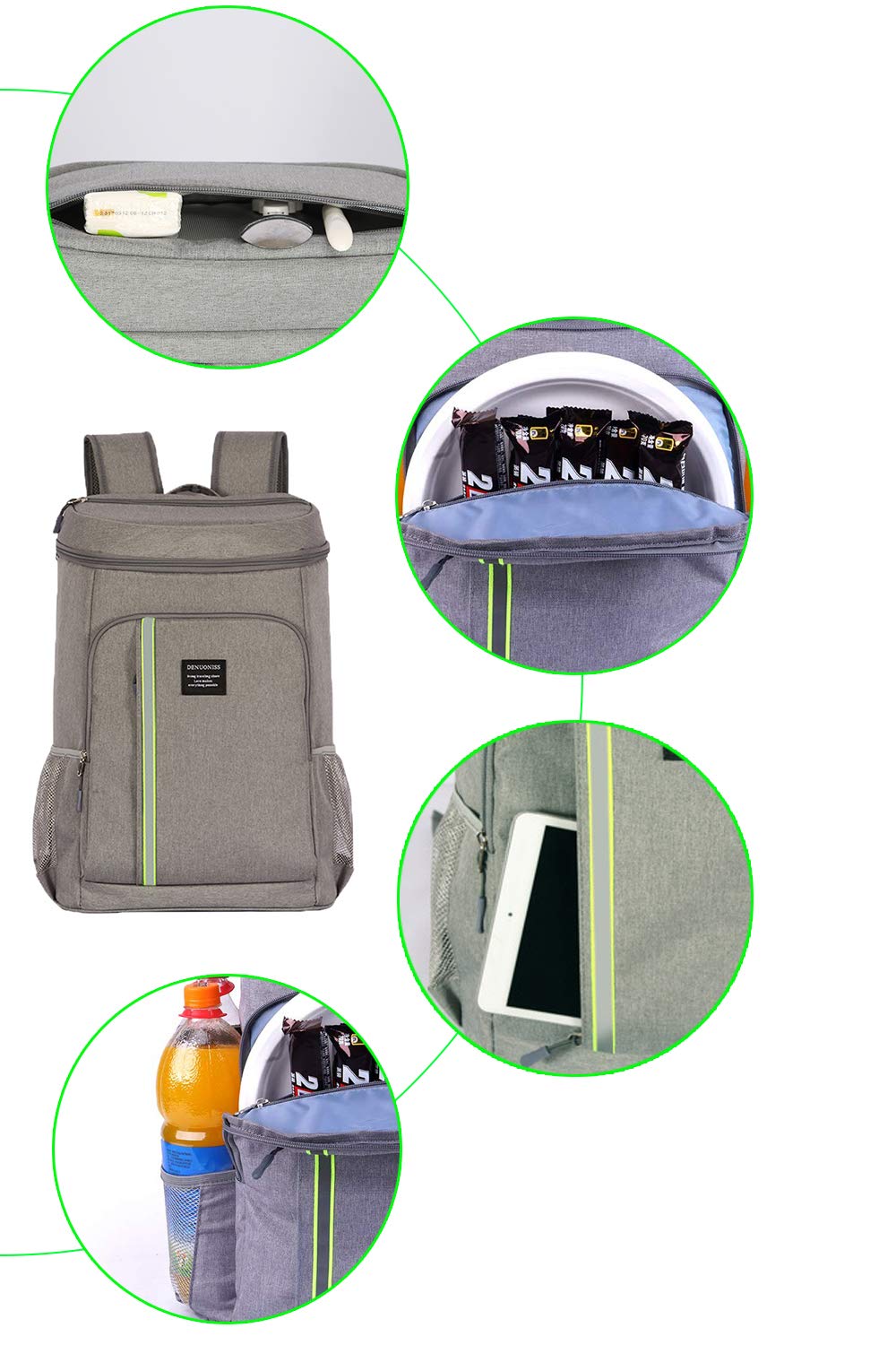 33L wasserdichter kühlrucksack mit guter Isolation kühltasche Rucksack Kühlbox Rucksack Picknickrucksack für Camping und Wandern