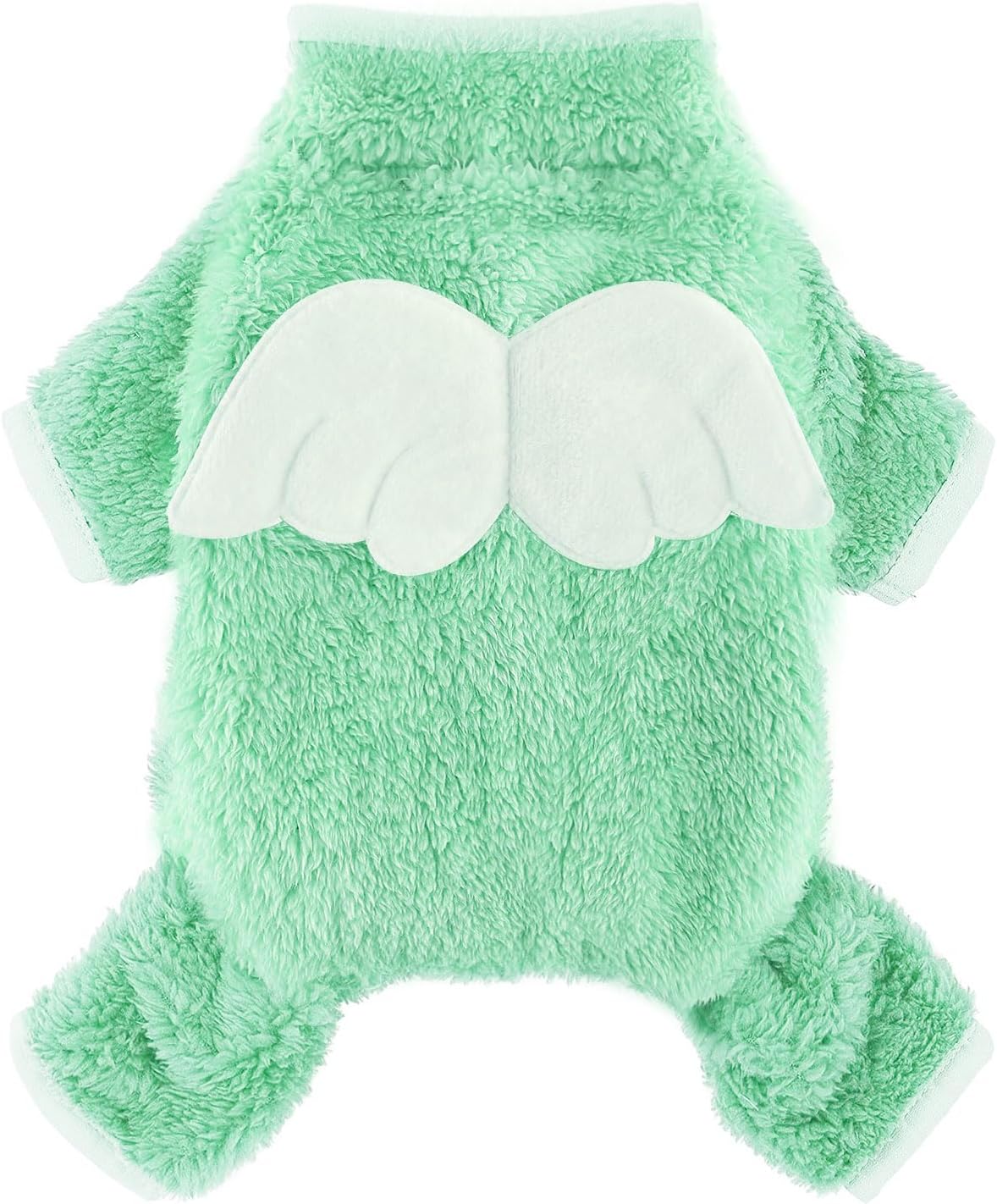 Small Dog Sweater Fleece Dog Pajamas Pet Angel Wings Puppy Winter Pjs Clothes, Pet Onesie Outfits for Chihuahua Yorkie Puppy Jumpsuit, Cat Apparel, S