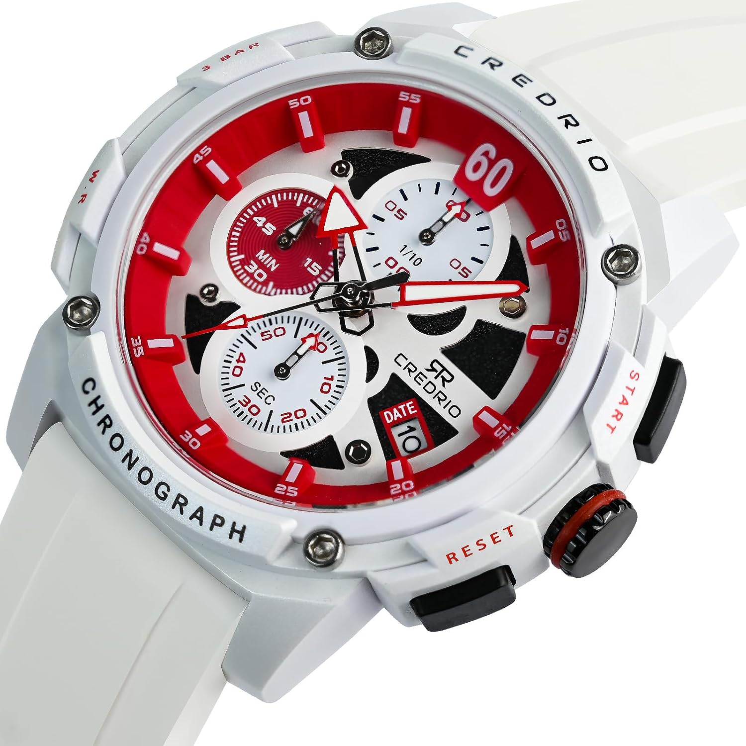 Men's Fashion Watch Silicon Band Business Quartz Watches Luxury Waterproof Luminous Analog Display with Date Chronograph Multifunctional Watch