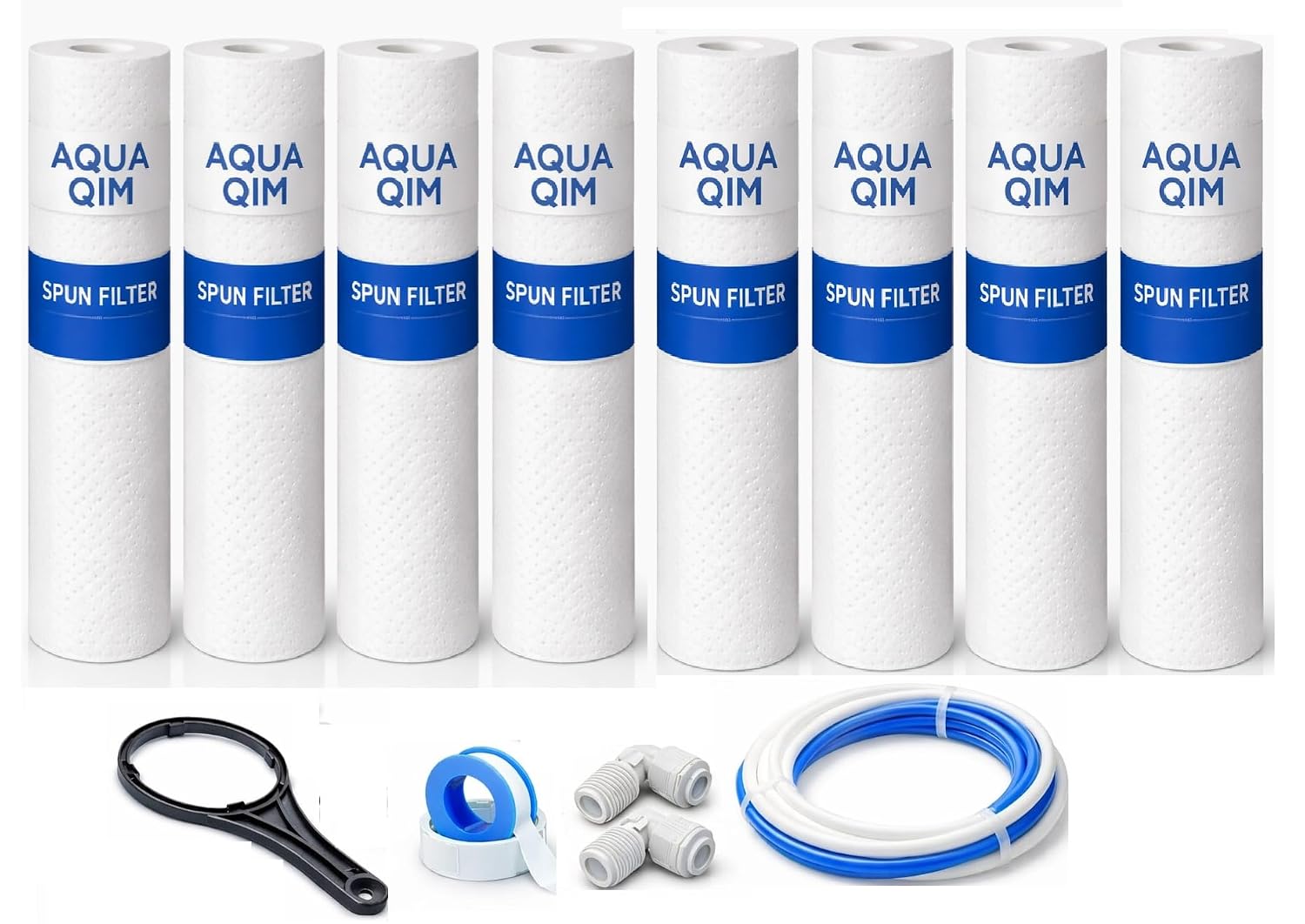 Premium PP Spun Filter Cartridge Set of 8 | Compatible with All Domestic RO Water Purifiers.