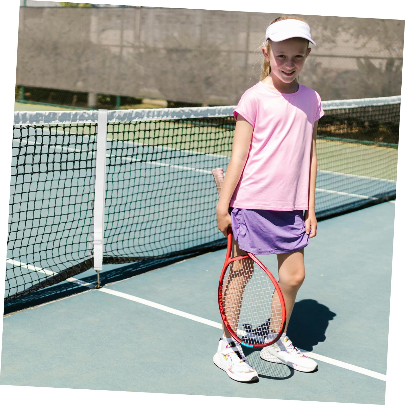 BESTonZON höhenverstellbare Tennisnetzseile Netz zentriert Nylonseil Tennis-Mittelnetzgurt Sport-Tennisnetz-Zentriergurt Höhe Tennisnetzseile tragbares Tennisnetzseil Weiß