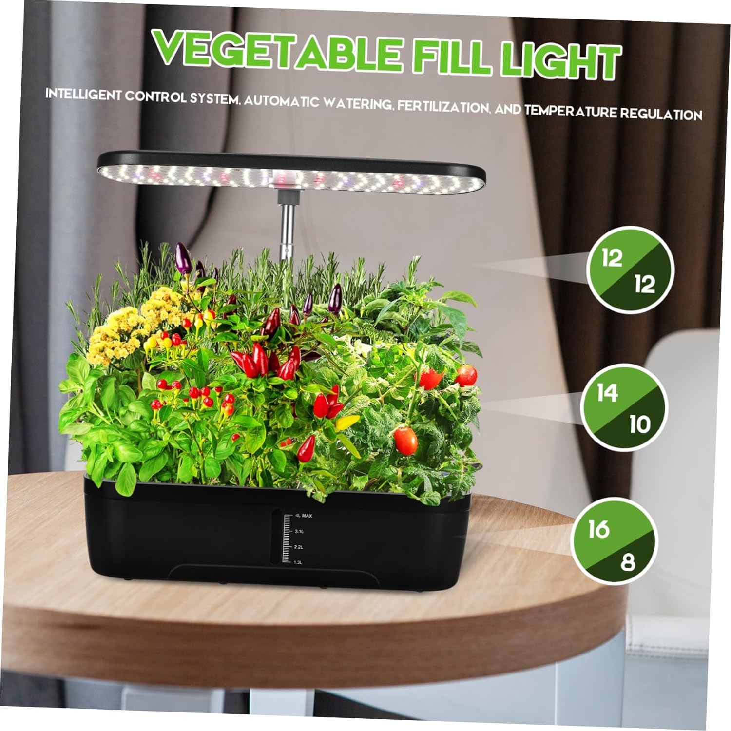 HANABASS 1Set Hydroponic Plant Growing Machine Kit Indoor Gardening with Intelligent Control Design Automatic Watering Fertilization for Home Vegetable Cultivation