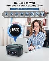 Vista 4 de Cordless Electric Lunch Box for Adults, Heated Lunch Box Battery Powered with 5 Side Heating, Portable Food Warmer with 5.5 Cups Removable