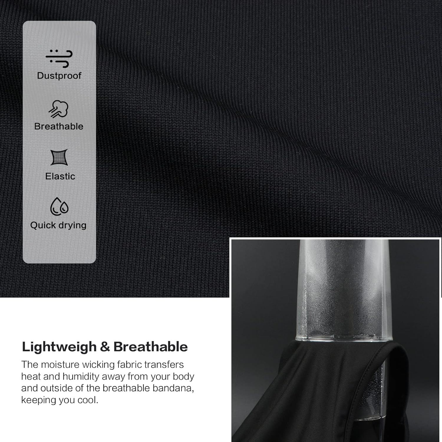 Vista 5 de SUNLAND Pasamontañas - Mascarilla facial para motocicleta, ciclismo, esquí, bandana para senderismo, patineta y cabeza, paquete de 3