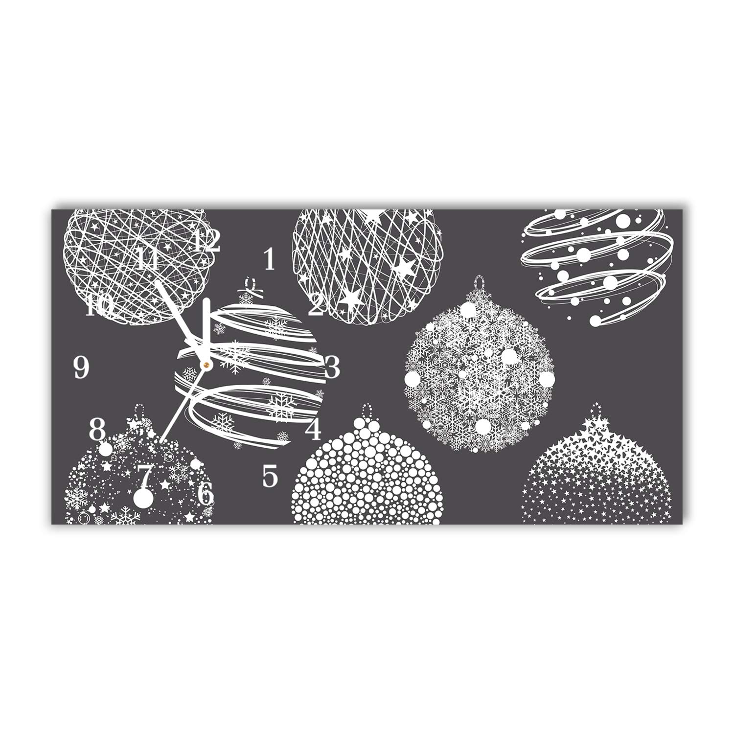 Horloge murale 60x30 cm Tulup en verre trempé décoration de Noël