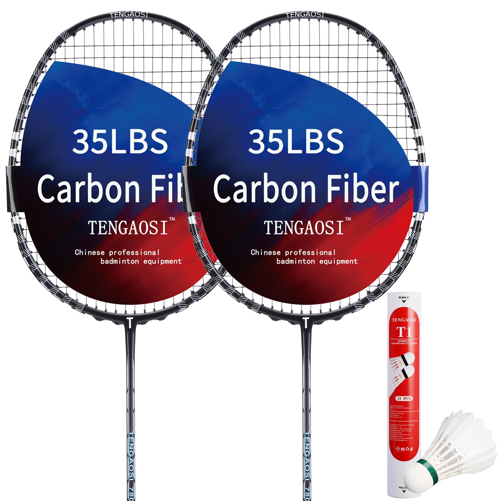 Badmin Ton Racket Professional Badminton Racket Set of 2 Unisex-Adult ?The Racket is Made ...