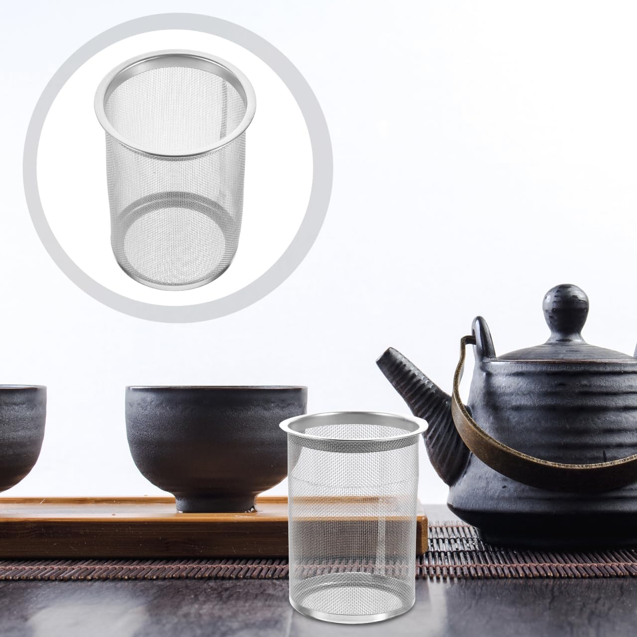 Tea Infuser Strainer Replacement Teapot Mesh Filter Insert for Loose Leaf Tea Oolong Herbal Fruit Fine Mesh 3.14X2.36X2.36In