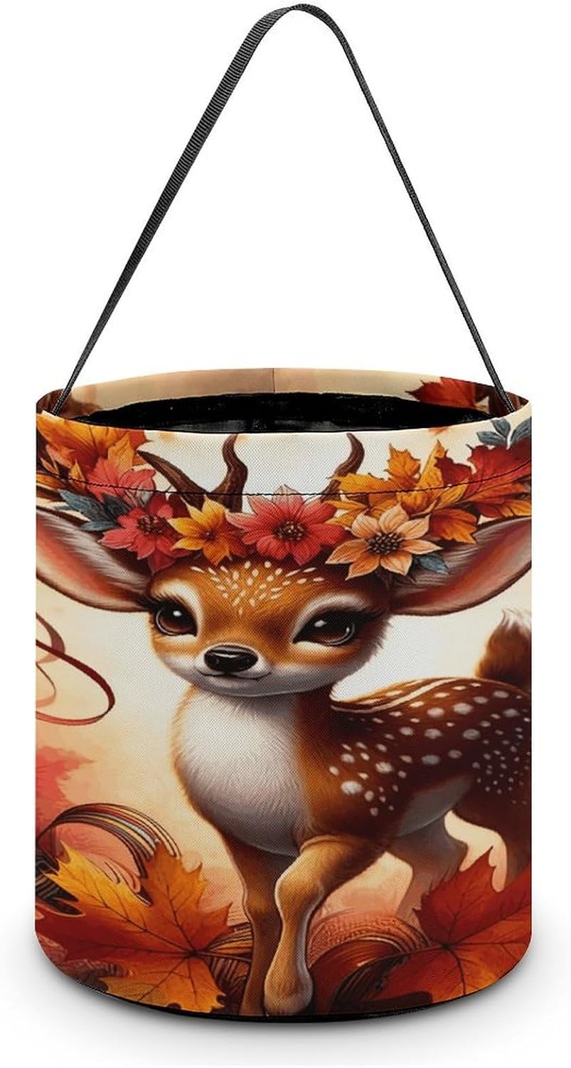 Autumn Deer Large Capacity Candy Bags, Halloween Basket