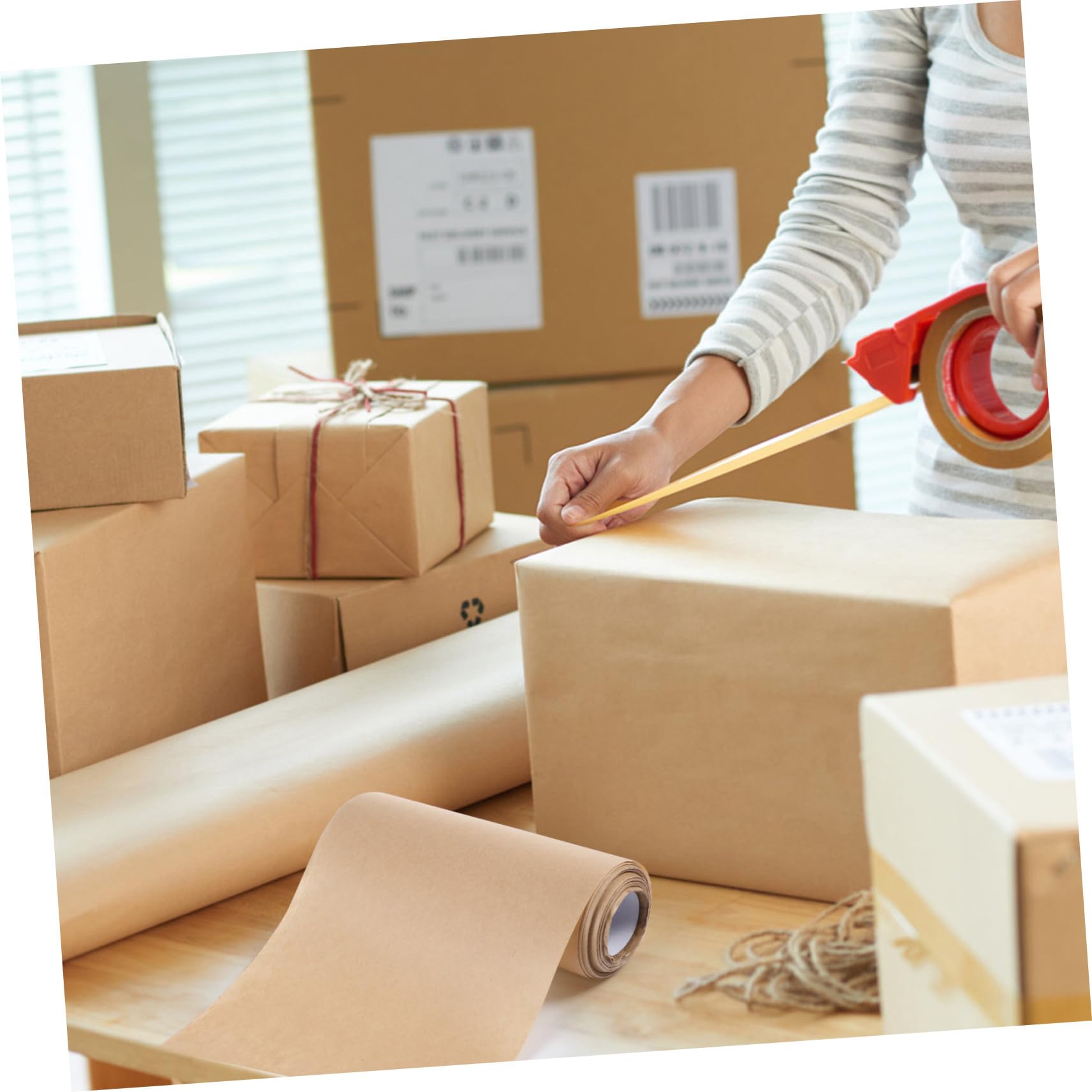 TOGEVAL Braunes Kraftpapier Vielseitiges Geschenkpapier und Verpackungspapier Nachhaltiges Packpapier für Blumensträuße Basteln und Geschenkverpackungen Robust und