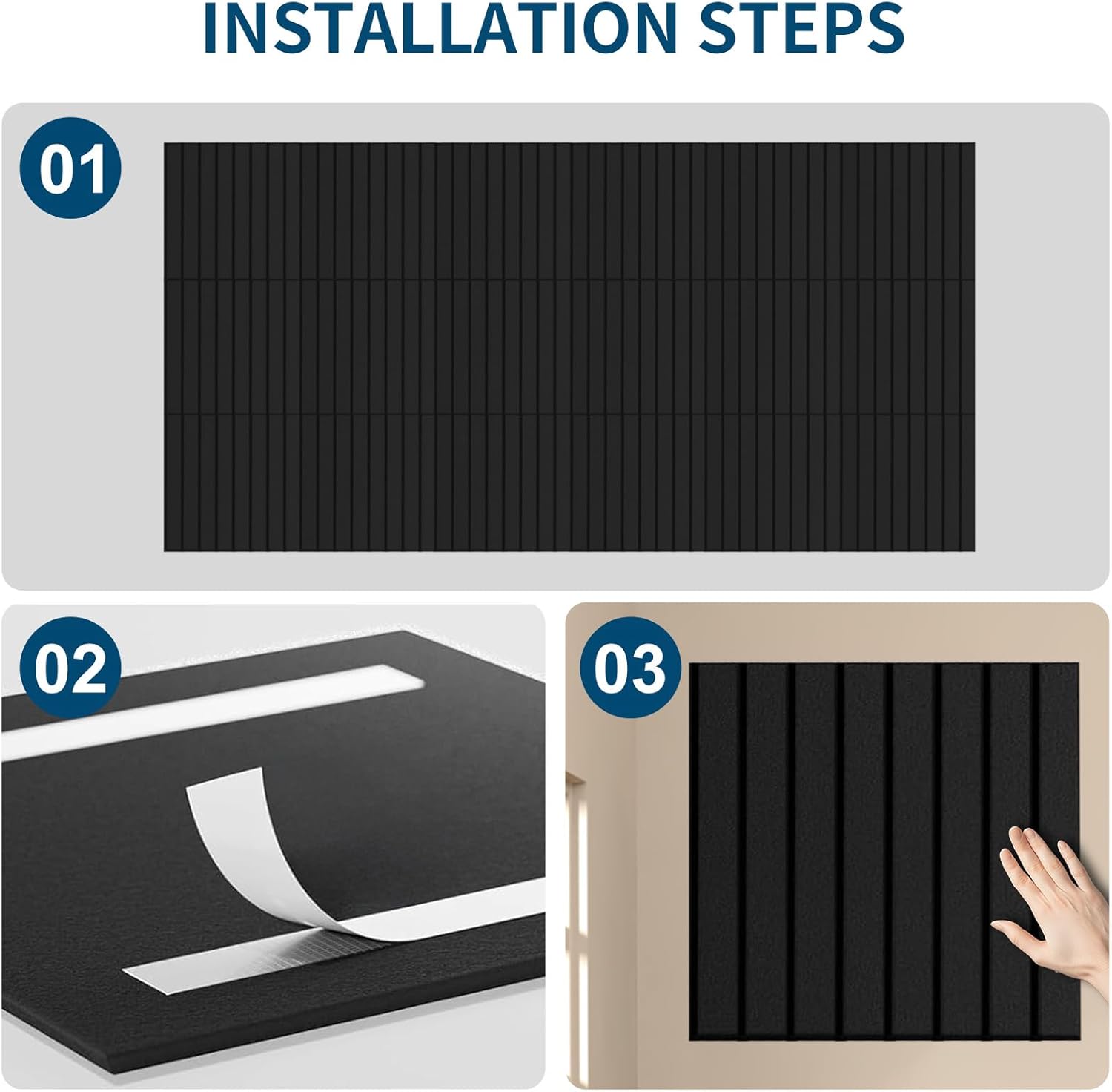 18 Pack Acoustic Panels Foams for Walls, 12x12x0.35 in Fireproof Sound Dampening Panels with Hook and Loops, Thick Noise Reduction Absorbing Mat for Home Theater Recording Room