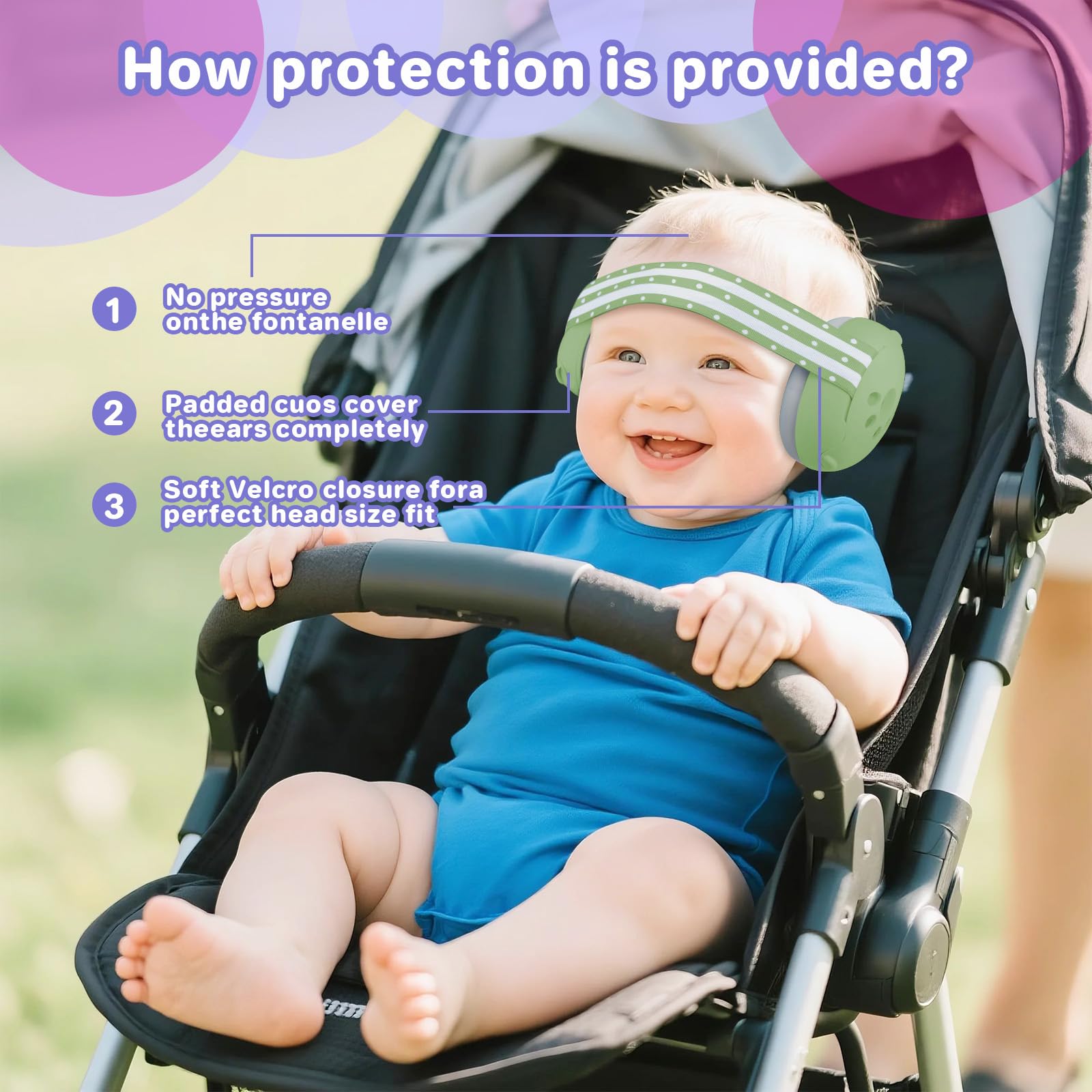 YingErTool Baby Ear Defenders, 25dB, Infant Headphones Noise Cancelling for 0-36 Months, Safe & Soothing Hearing Protection - Image 3