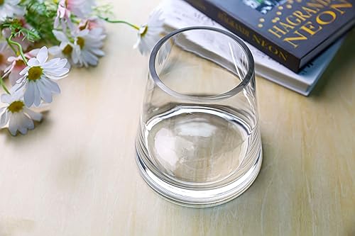 Miniatura 3 de CYS EXCEL Florero cilíndrico pequeño de cristal transparente de 5 pulgadas con apertura de 3.5 pulgadas, elegante centro de mesa para bodas, eventos