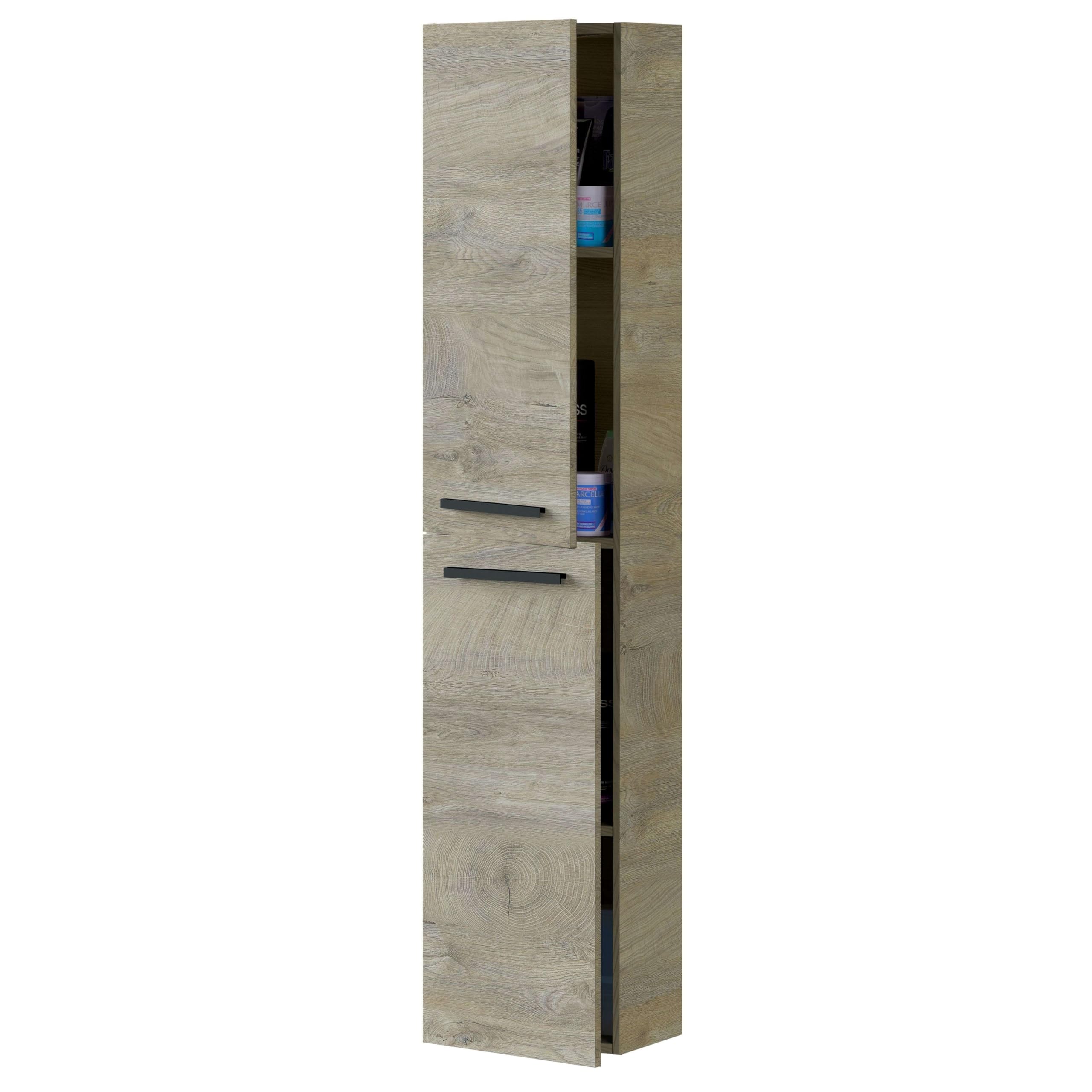 ARKITMOBEL Athena Columna de Baño Suspendida, 2 Puertas, Roble Alaska, Grande