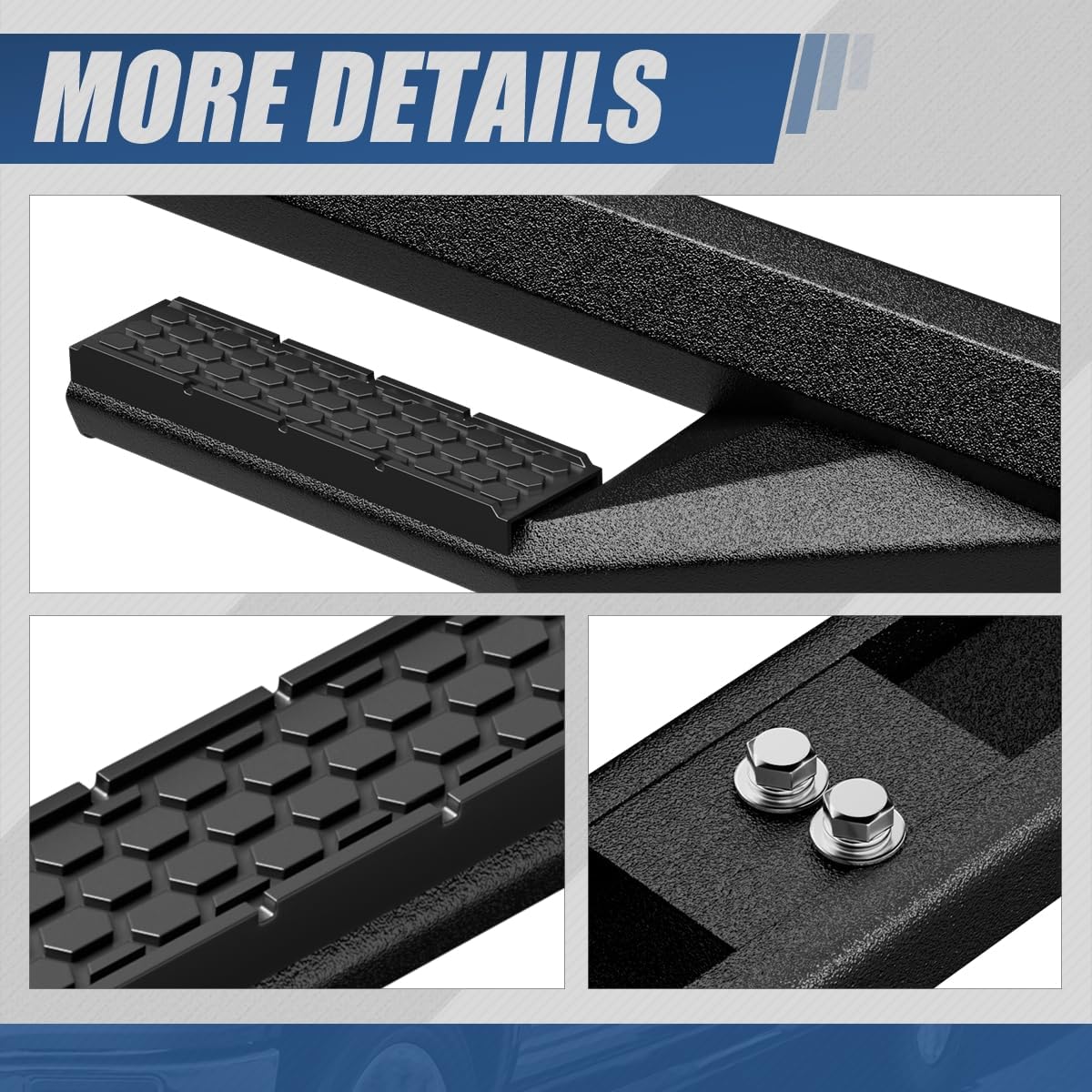 Auto Dynasty 5 Inches Running Boards Compatible with 2018-2024 Jeep Wrangler JL Unlimited 4-Door Side Step Pad Bar, Textured Black