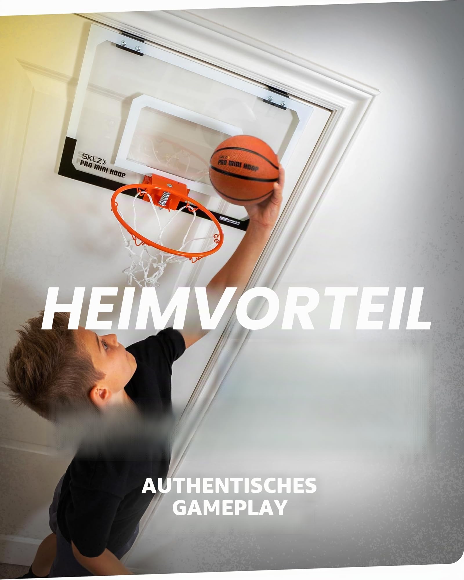 SKLZ Pro Mini Basketballkorb für Innenräume mit bruchsicherer Rückwand, Break-Away-Ring und Türhalterung- Der langlebige Türkorb für Homeoffice, Zuhause und Wohnheim