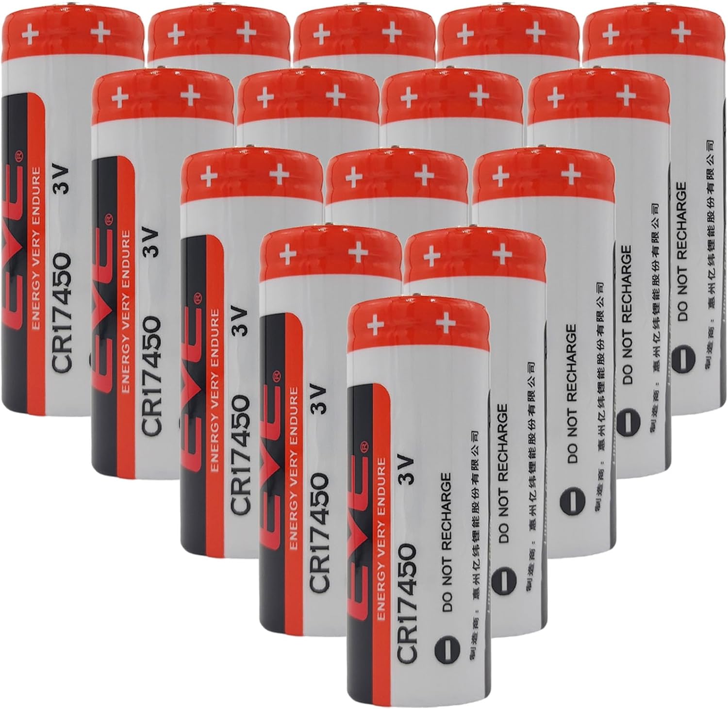 (Pack of 15) 3V 2400mAh CR17450 Lithium Battery for EVE CR17450 PLC Industrial Control Battery Non-Rechargeable