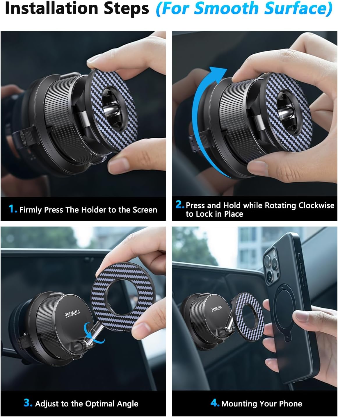 Upgraded Magnetic Phone Holders for Your Car [70mm Suction & 3200gf Magnetic] 360° Adjustable Magsafe Car Phone Mount, Vacuum Suction Cup Car Mount for iPhone 17 Pro Max 16 15 14 13 12 Air Plus