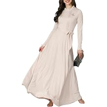 KOH KOH Womens Long Sleeve Elegant Pockets Fall Winter Evening Maxi Dress
