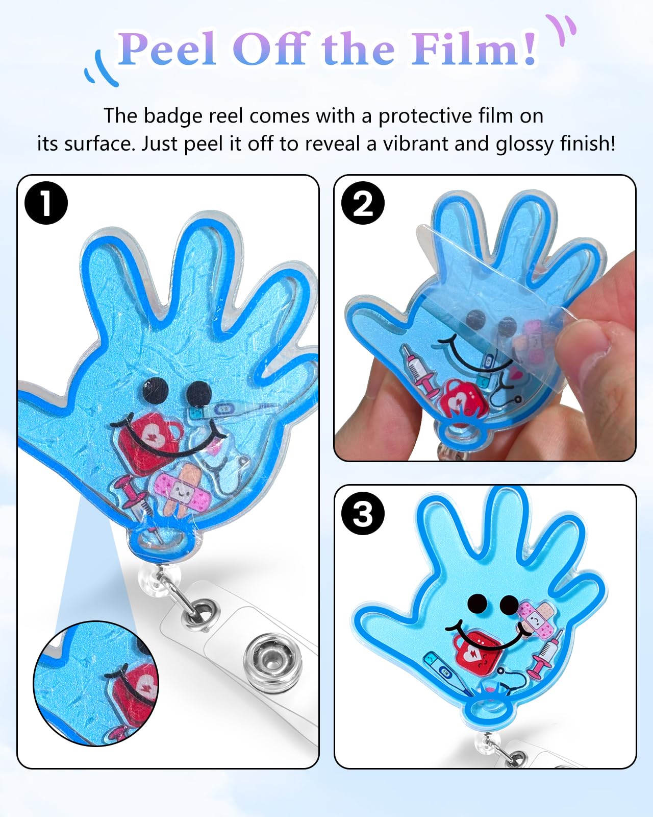 Plifal Phlebotomist Badge Reel Holder Clip - Blood Phlebotomy Retractable ID Name Card Badge Reel with Charm Alligator Clip, Nurse Nursing Office Medical Worker Student Shaker Accessories Gifts