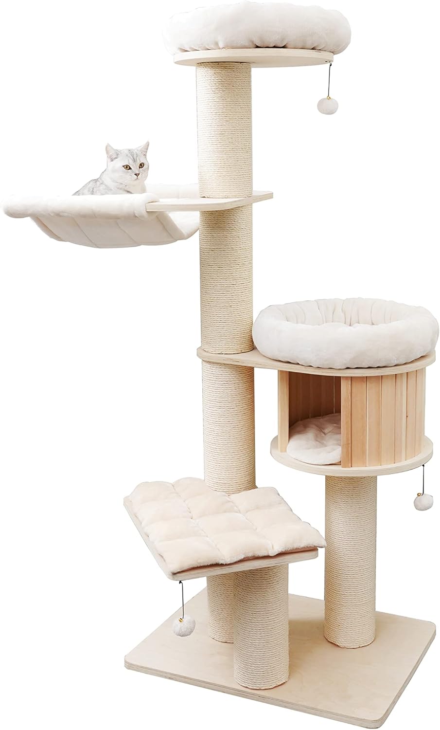 AGILE 69" Modern Plywood Cat Tree Condo Tower Large Size