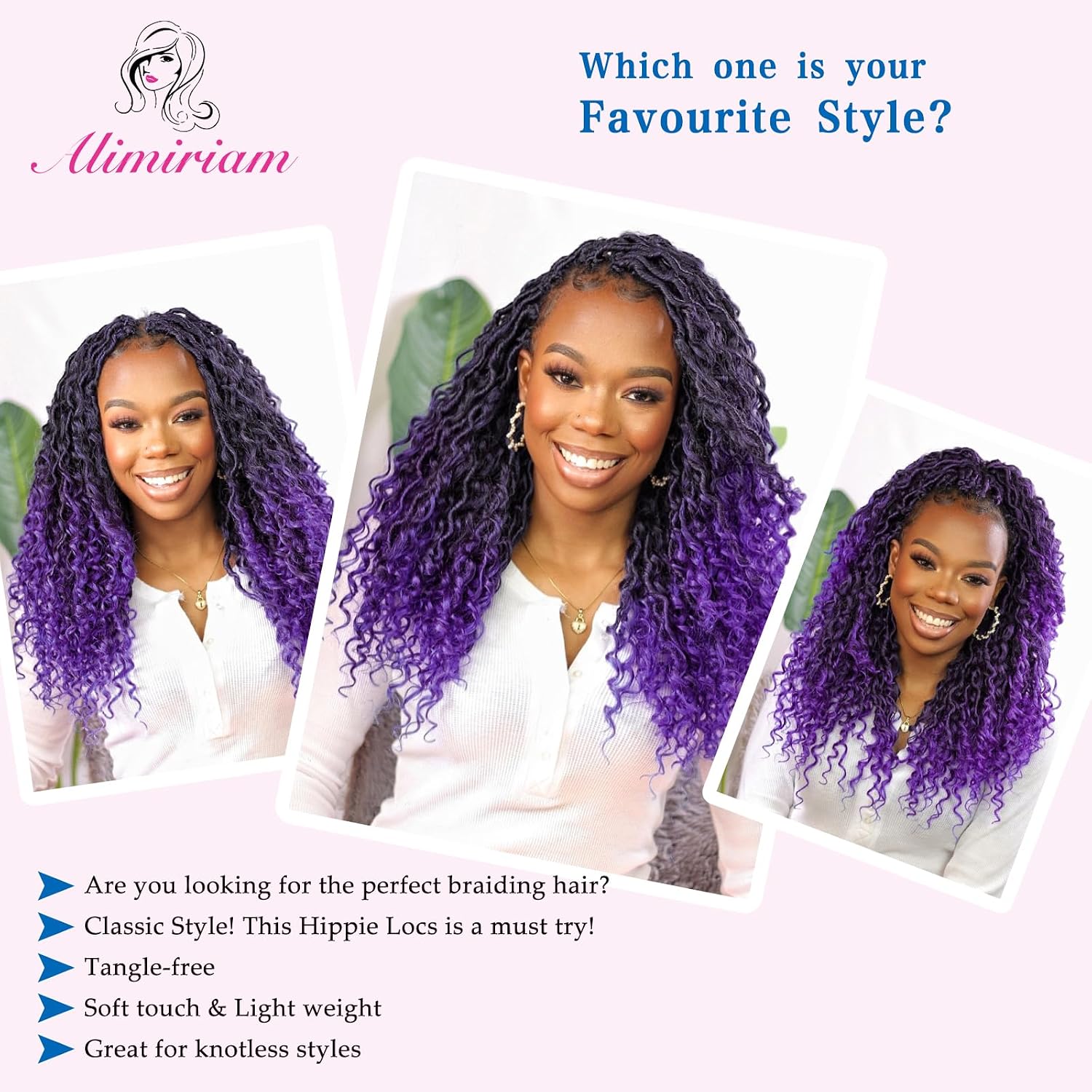 30 inch Purple River Locs Crochet Hair for Black Women - 8 Packs Boho Goddess Locs Crochet Hair, Boho Hippie Loc, Long Crochet Goddess Faux with Curly Ends(30inch, TPurple#,8 Packs)