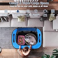 Vista 5 de Corralito para perros, corralito para mascotas, corralito plegable para cachorros y gatos, jaula de camping portátil para ejercicio, cubierta