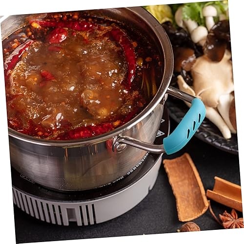 Miniatura 6 de 30 pares no para cacerola anti-quemaduras sartenes cubierta cacerola de hierro fundido funda de silicona suministros de silicona sartén soporte