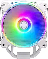 Cooler Master Hyper 212 Halo White CPU Air Cooler, ventoinha PWM de 120 Halo², ARGB de loop duplo, tampa superior de alumínio, 4 tubos de calor de cobre, 154 mm de altur