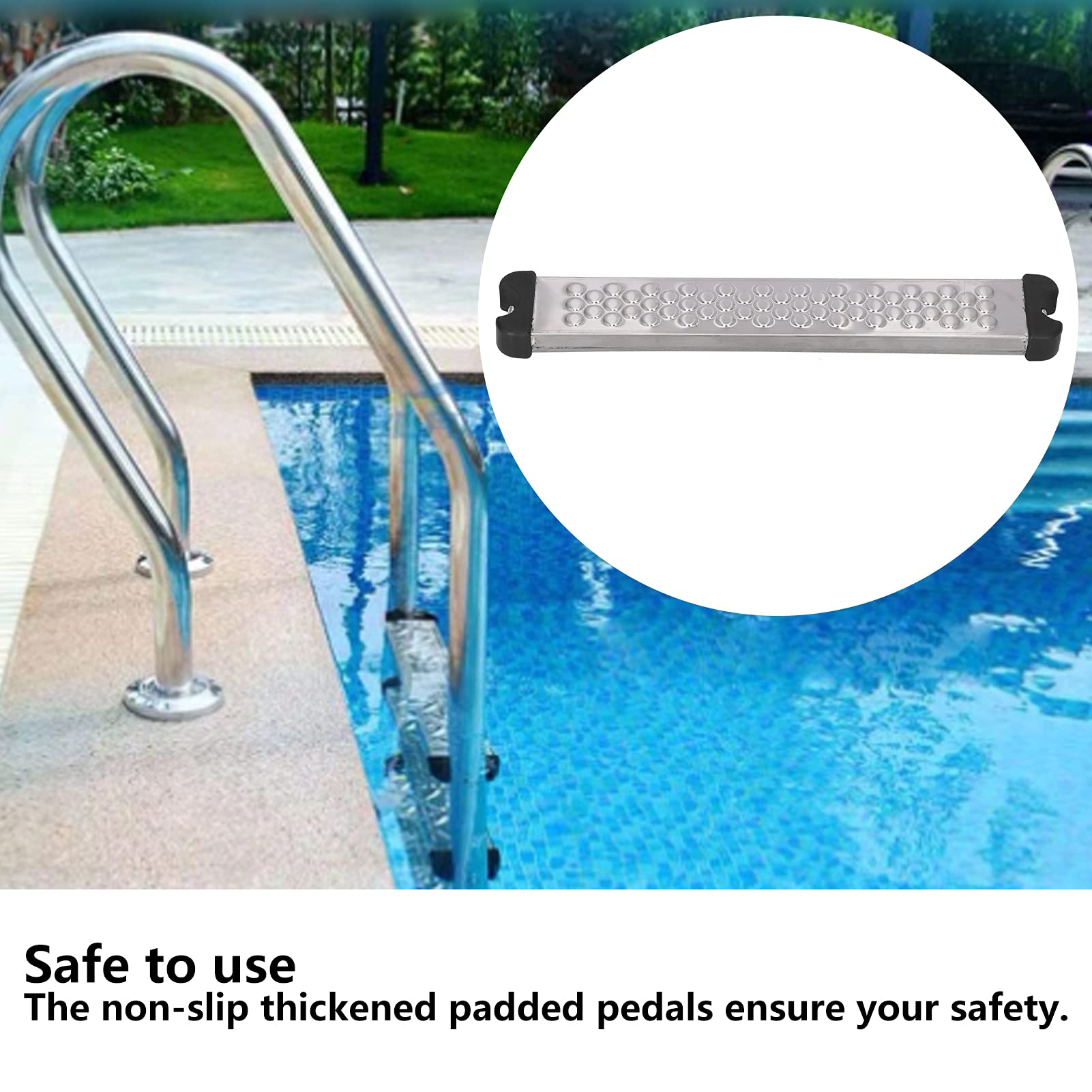 Pedale Per Scalette Per Piscina, Gradini Per Scaletta di Ricambio in Acciaio Inossidabile, Gradini Universali Per Scaletta Per Piscina con Gradino Per Scaletta in Acciaio Inossidabile con Punto a Vite