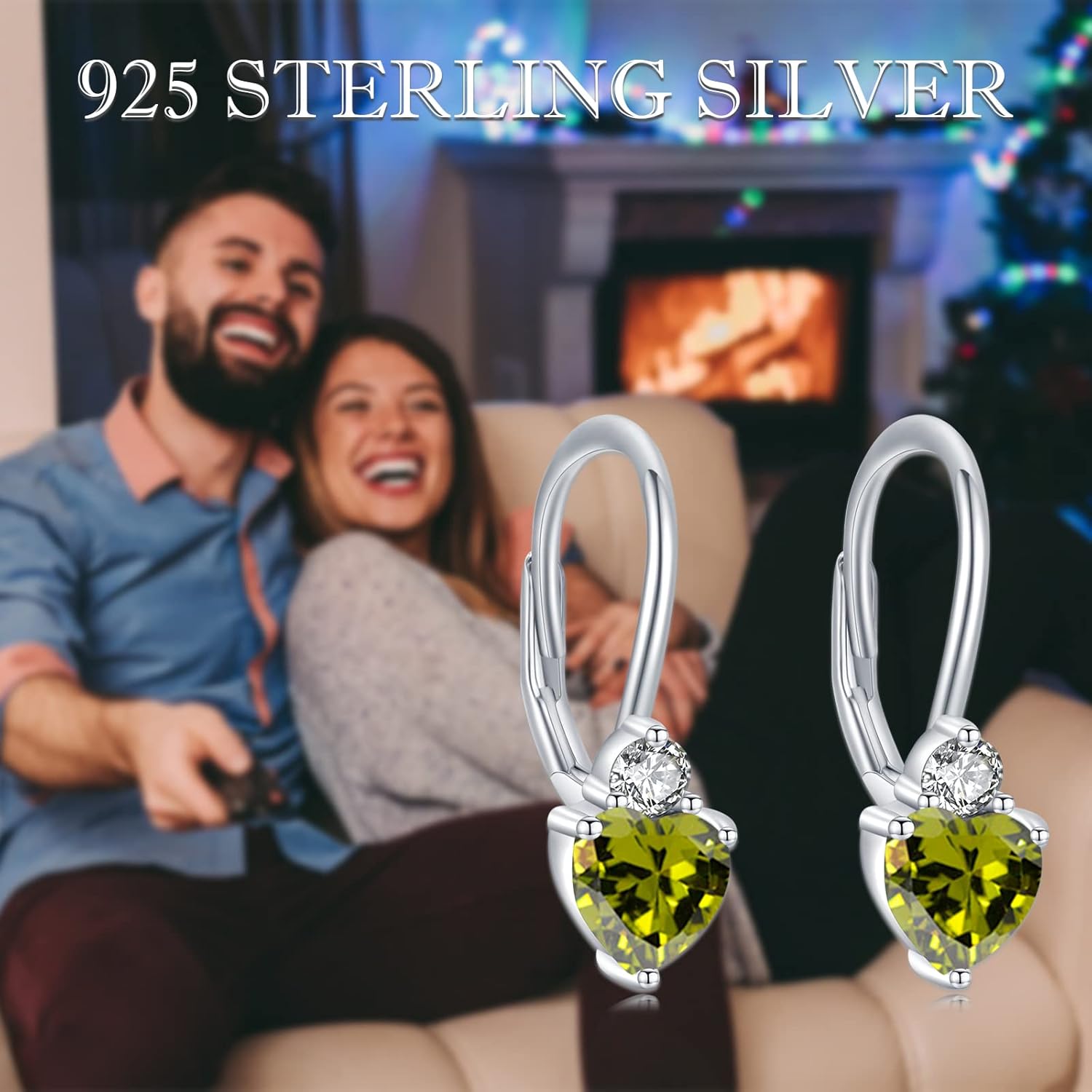 Birthstone Earrings Dangle Sterling Silver Leverback Dangle Drop Earrings Birthstone Jewelry Gifts for Women Birthday Christmas Mother's Day