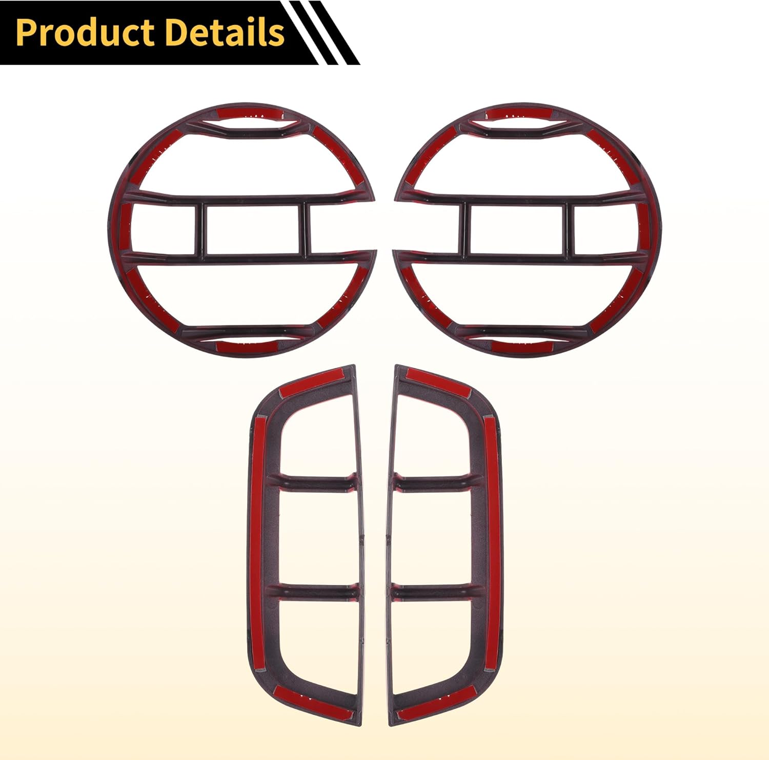 ACROPIX Front Left Front Right Headlight Trim Bezel for Ford Bronco 2021-2023 Headlamp Bezel Headlight Cover Decor Red 2 Set