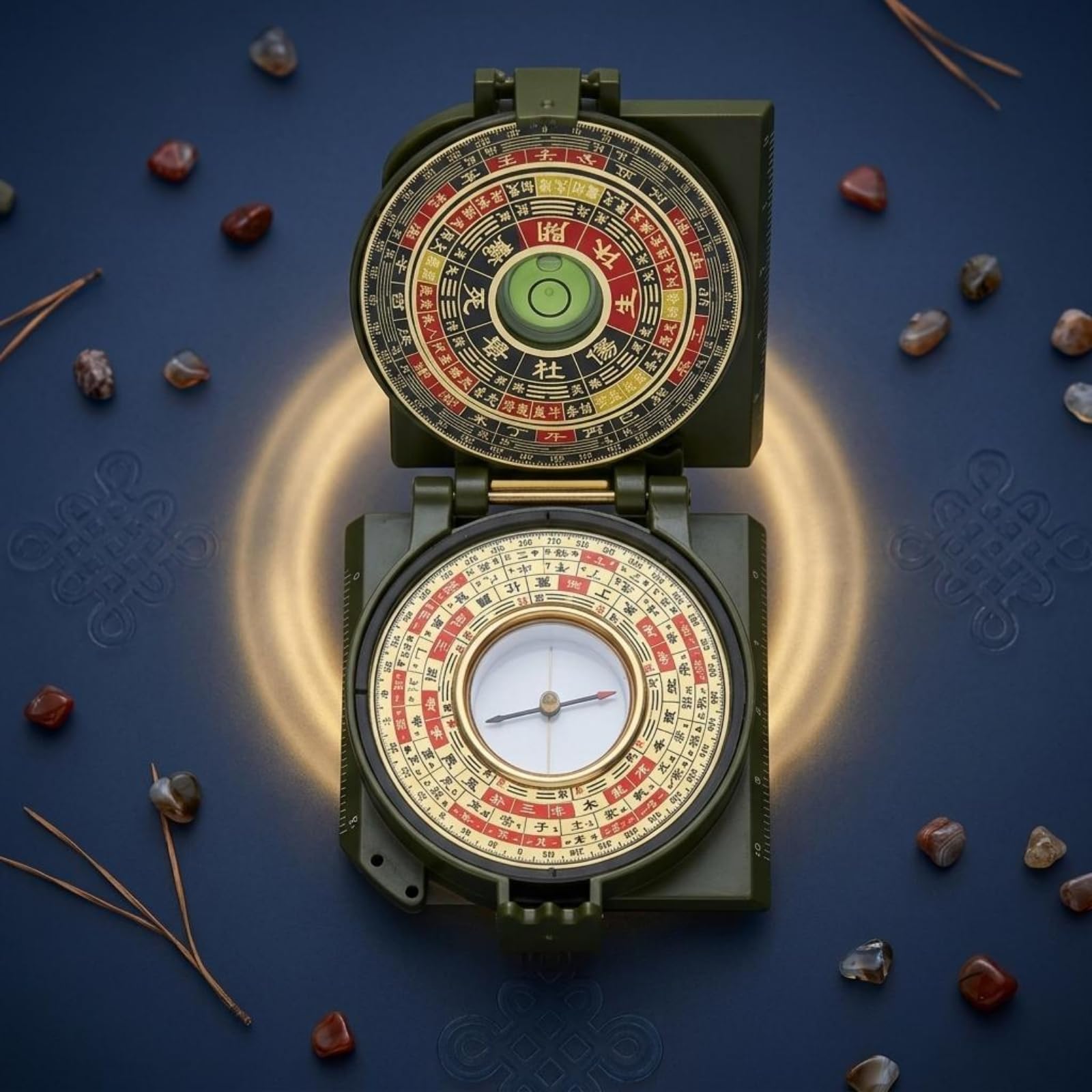 Navigation Kompass Feng Shui Kompass Klappkompass Orientierung Instrument aus Legierung Und Acryl mit Klappbarem Deckel für Präzise Ausrichtung für