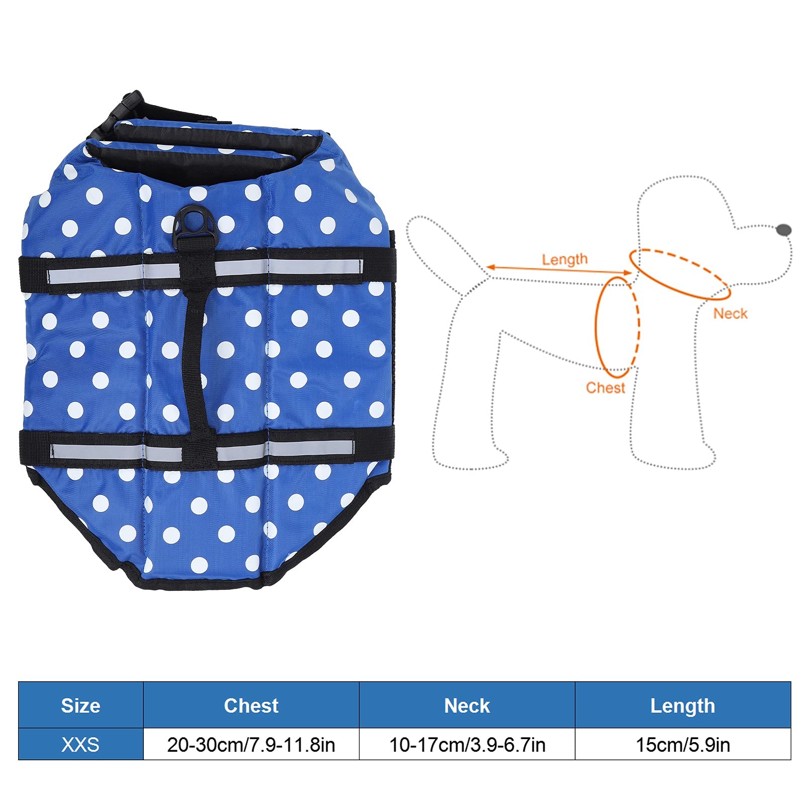 Gilets de Sauvetage pour Chiens, Gilet de sécurité pour Chien, Gilets de Sauvetage réfléchissants réglables pour Animaux de Compagnie avec Une flottabilité élevée(XXL-Bleu)