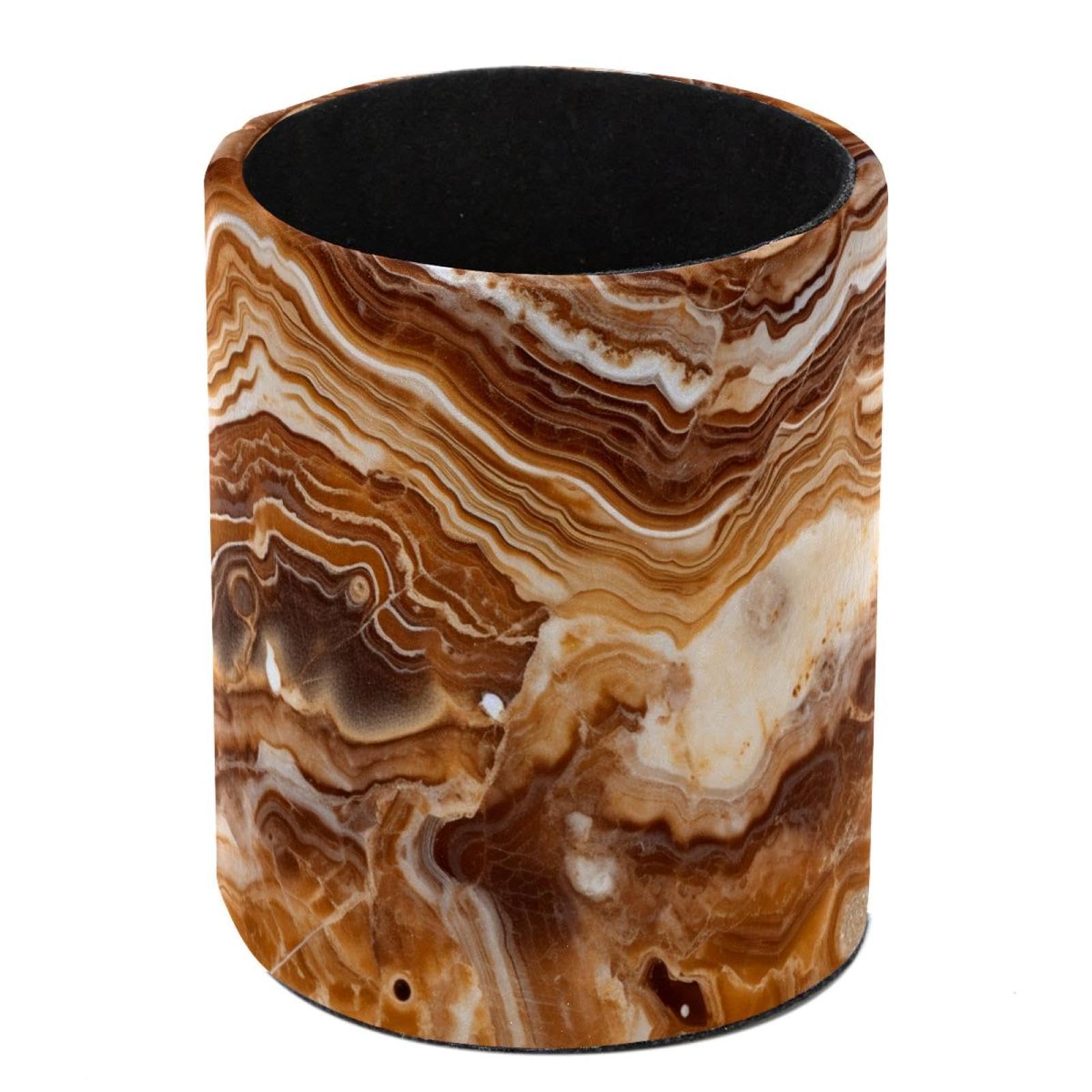 FWJZDSP Pen Holder for Desk, Brown Agate Marble Pencil Holder Desk Organizer, Large Capacity Pen Cup Makeup Brush Holders Desktop Office Supplies Storage Organizer