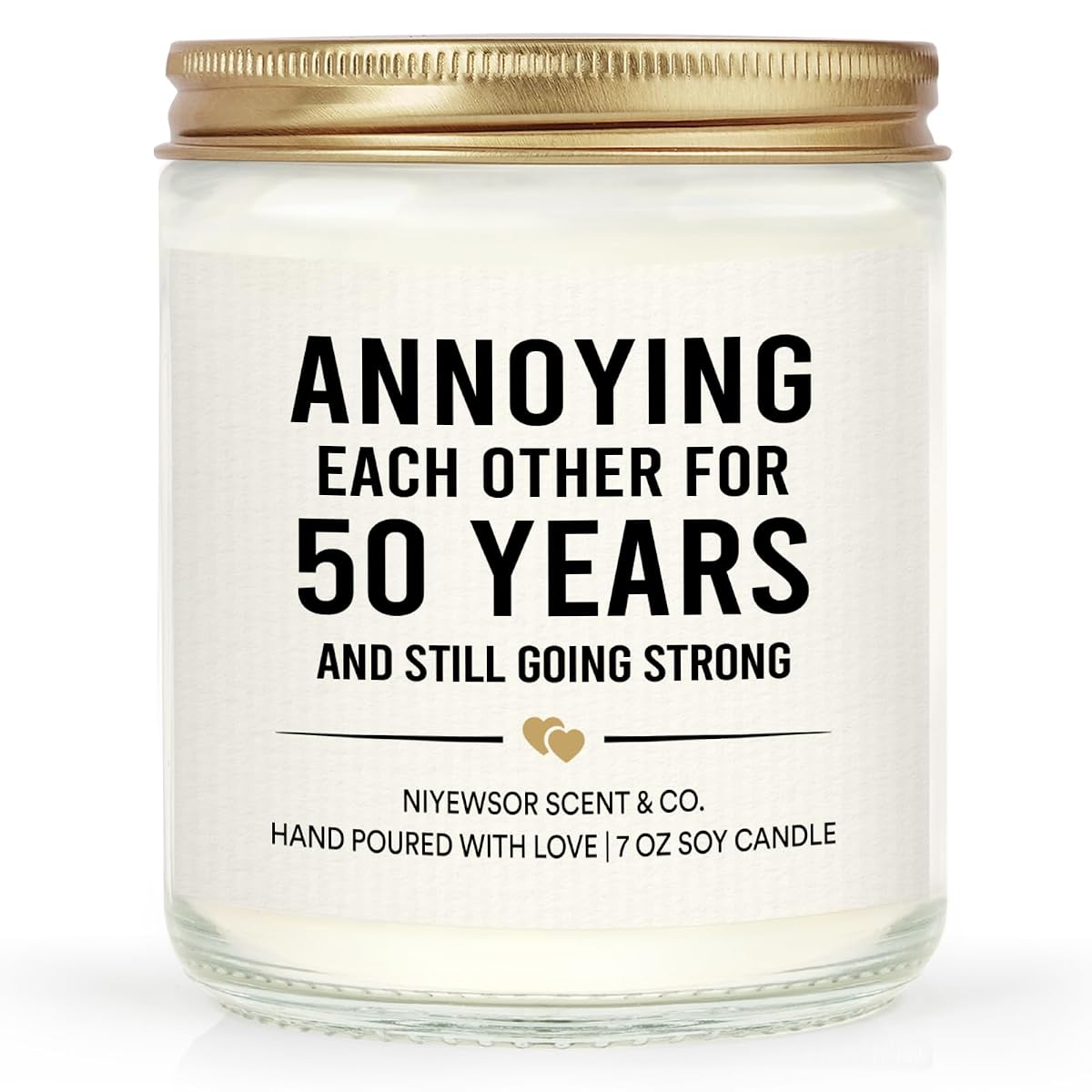 Niyewsor 50th Wedding Anniversary Couple Gifts, 50th Anniversary Candle