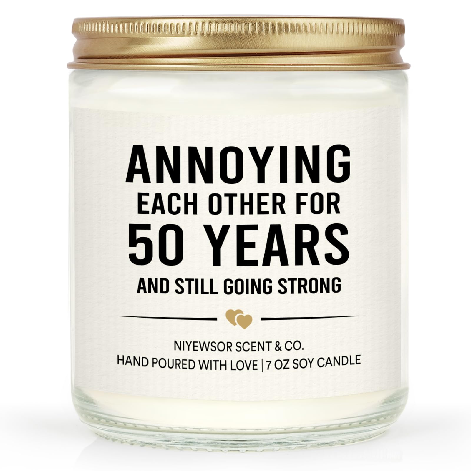 Niyewsor 50th Wedding Anniversary Couple Gifts, 50th Anniversary Candle
