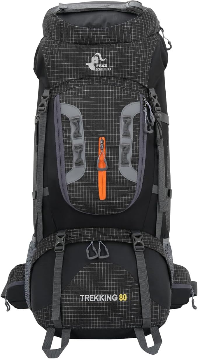 Bseash Morral Senderismo 80L Impermeable con Cubierta Lluvia Negro miniatura 8