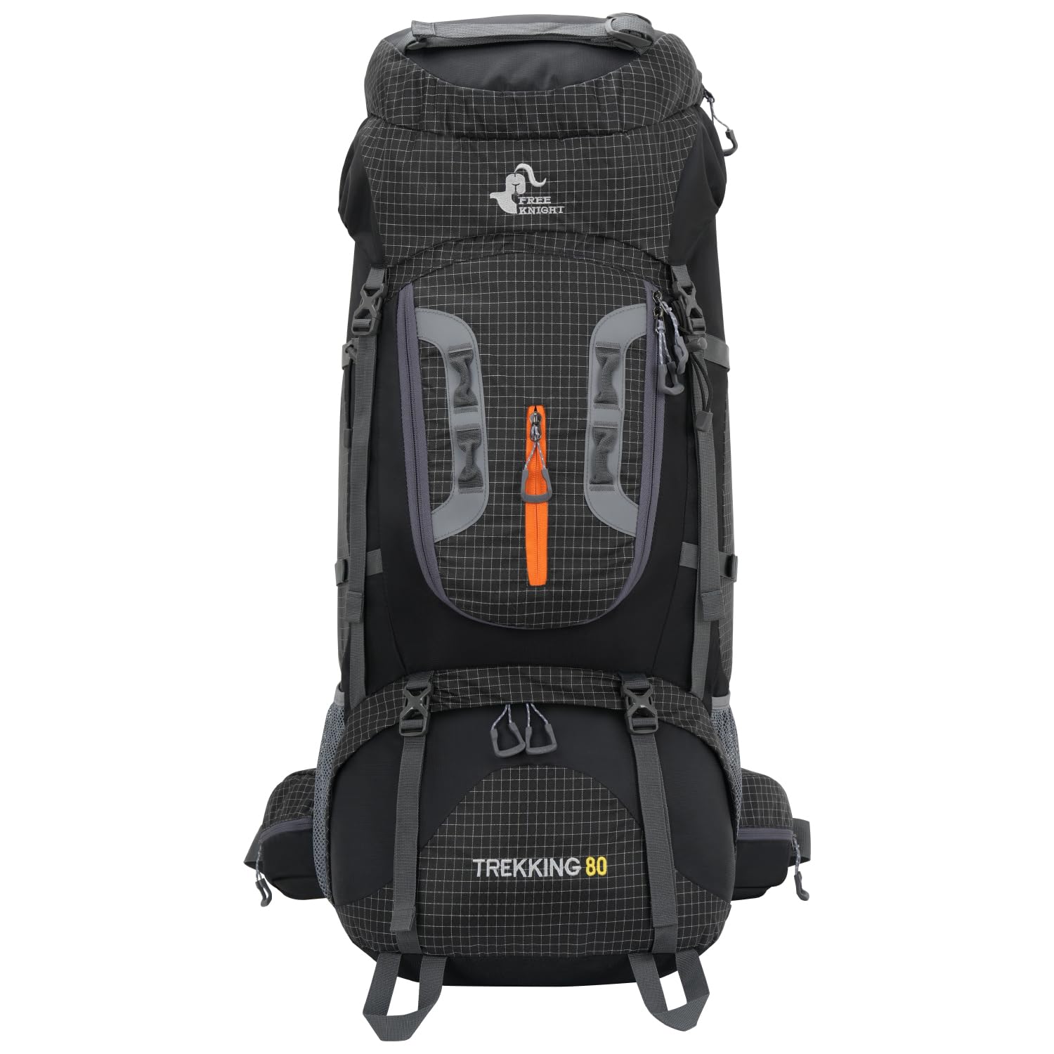 Bseash 80L Wasserdichter Wanderrucksack mit Regenschutz, leichter Outdoor-Sport, Reisen, Tagesrucksack für Klettern, Touren (Schwarz)