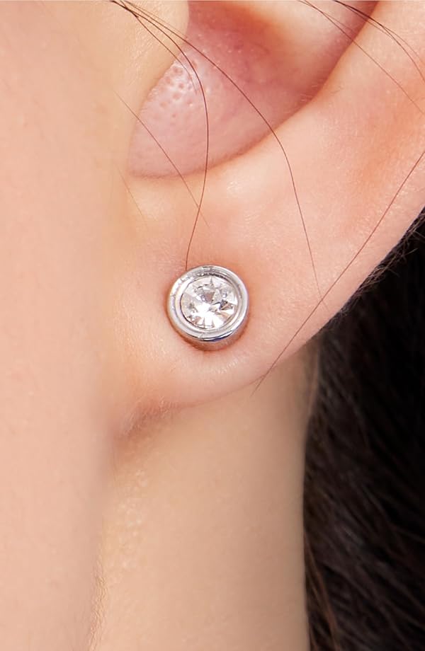 kate spade new york Set in Stone Small Studs, Clear/Silver, One Size by kate spade new york - Used condition - Image 2