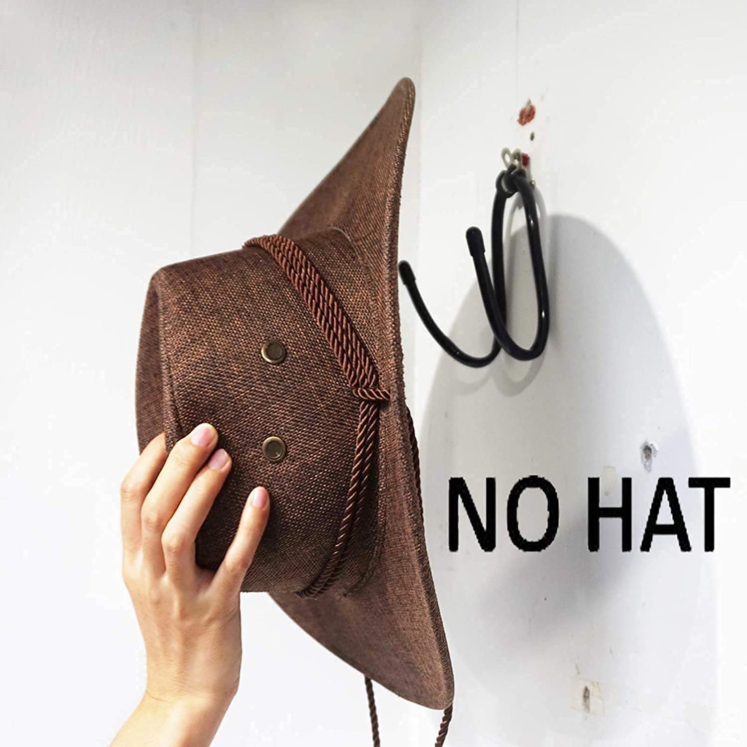 Portacappelli Da Cowboy In Legno E Metallo - Organizer Da Parete Per 6 Cappelli - Foto 3