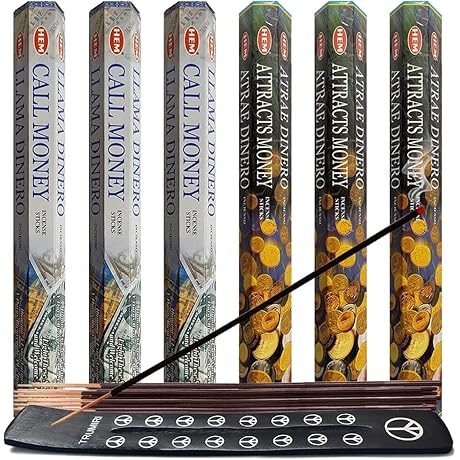 Call Money & Attract Money Incense Sticks & Holder Bundle Variety Pack