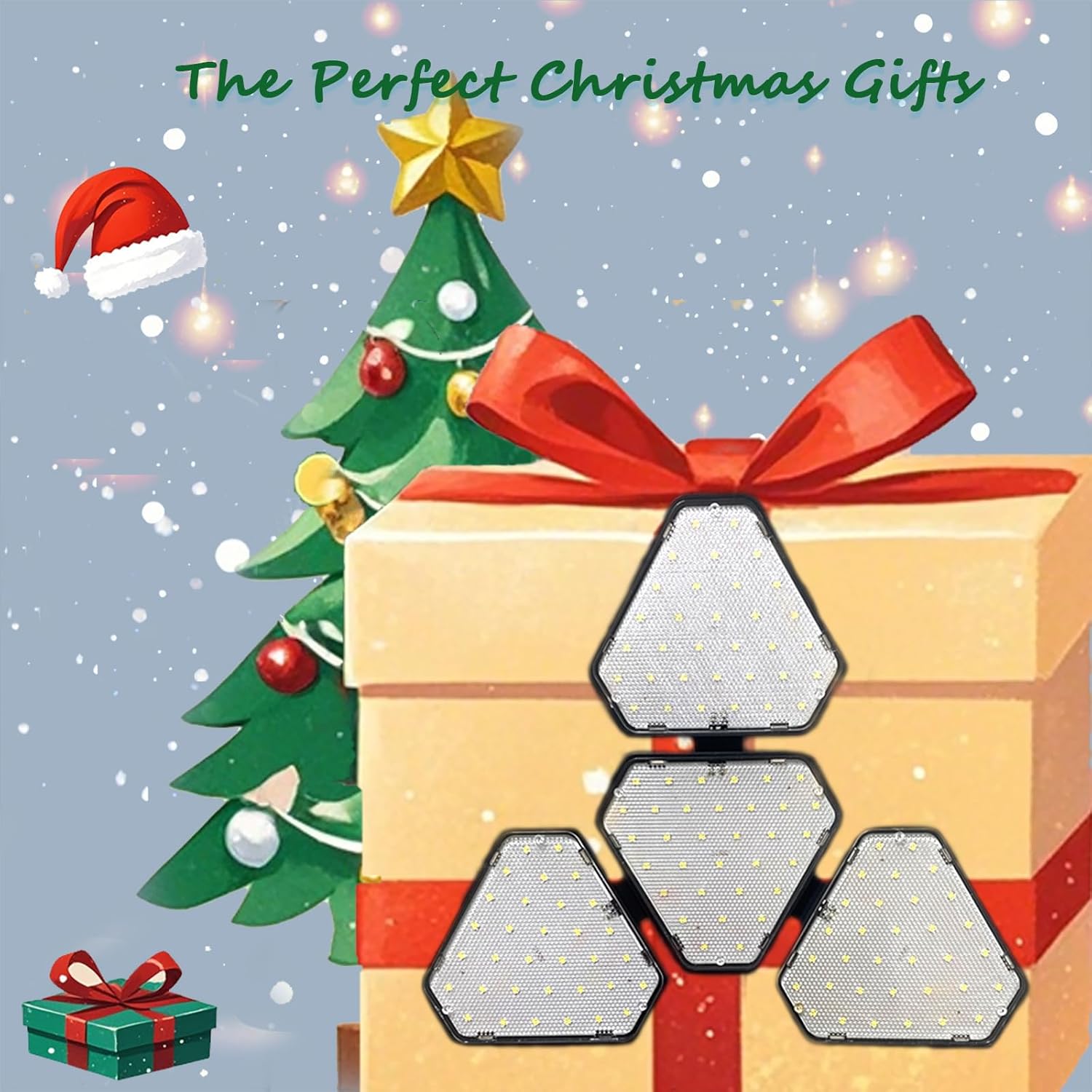 2 Pack Garage Led Light Bulb Triangular Fixture 120w 15000LM 6500K 3 Plus 1 Adjustable Super Bright Led Garage Light Screw into E26 or E27 Basement for Workshop attic barn shed