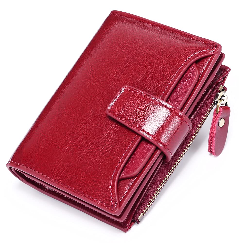 FALAN MULE Small Wallet for Women Leather Bifold Compact RFID Blocking Small Womens Wallet Purse