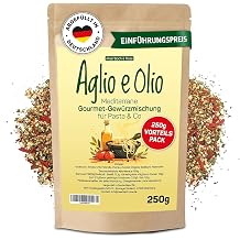 Aglio e Olio 250 g مزيج التوابل المتوسطية الذواقة للمعكرونة وشركاه Aglio Olio Peperoncino Spice مزيج التوابل الإيطالية